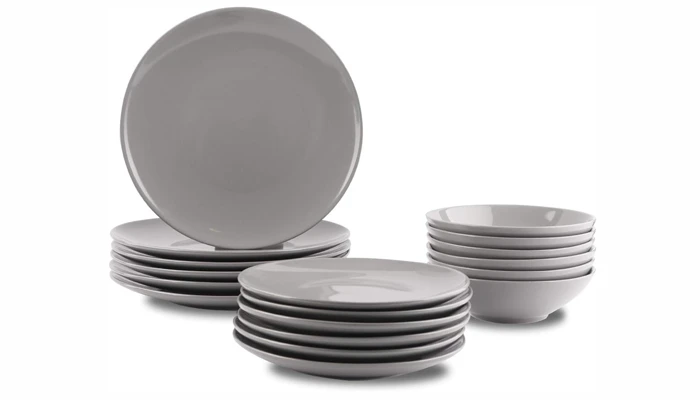 Dinnerware Sets: Find the Perfect Tableware for Your Home 2 Amazon Basics 18-Piece Stoneware Dinnerware Set - Smokey Grey, Service for 6