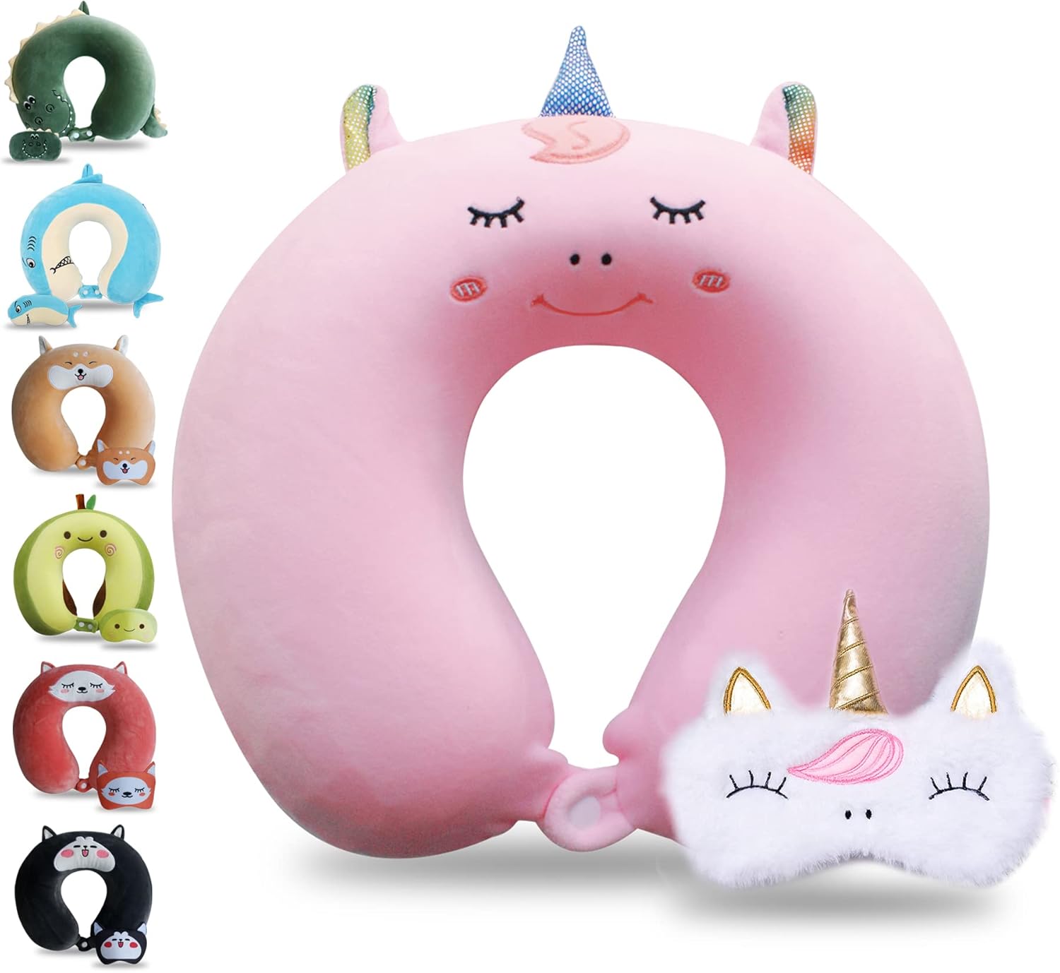 Find the Perfect Travel Neck Pillow for Stress-Free Trips 13 Sexysamba Cartoon Headrest & Neck Pillow for Kids Boys & Girls, Teens, Travel Accessories for Airplane, Car, Recline, Memory Foam Cute Travel Pillow...