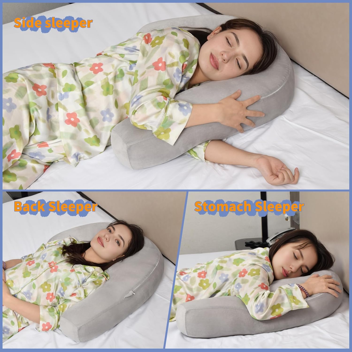 Find the Perfect Travel Neck Pillow for Stress-Free Trips 3 Nockovi Ear Piercing Pillow - Side Sleeper Body Pillow with Ear Hole for Pain Relief, J-Shaped Ergonomic Support, 20x26 Inches (Grey)